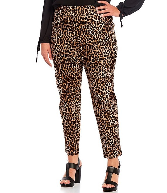 MICHAEL Michael Kors Plus Size Mega Cheetah Print Classic Stretch Twill ...