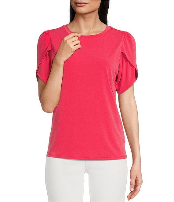 MICHAEL Michael Kors Solid Lux Matte Jersey Tulip Sleeve Shirt