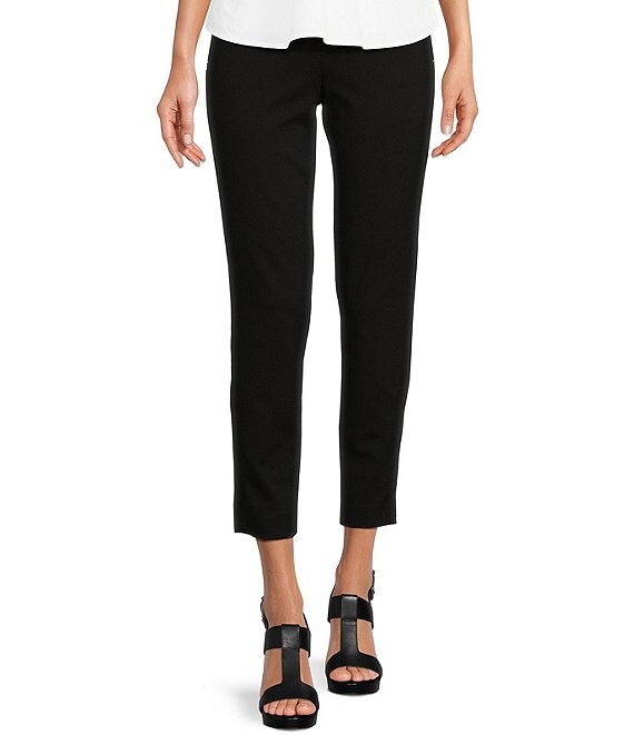 MICHAEL Michael Kors Solid Ponte Knit Pull-On Straight Leg Ankle Pants ...