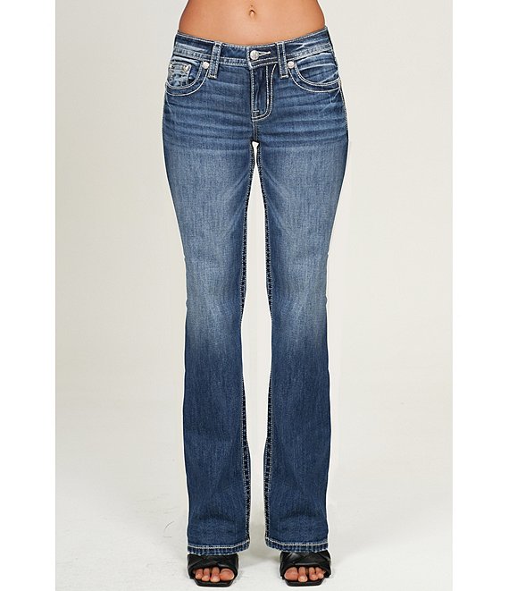 mi♡9 Miss Me Mid Rise Bootcut Butterfly Pocket Jeans | Dillard's