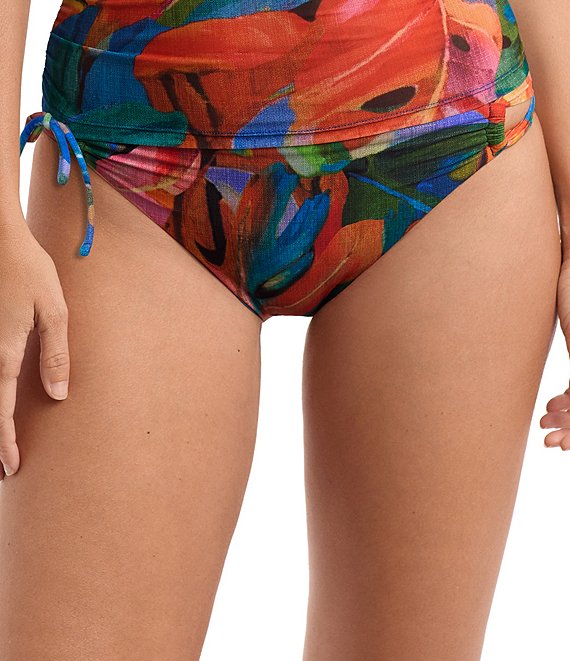 Mimi Flamingo Abstract Jungle Scottie High Waist Swim Bottom