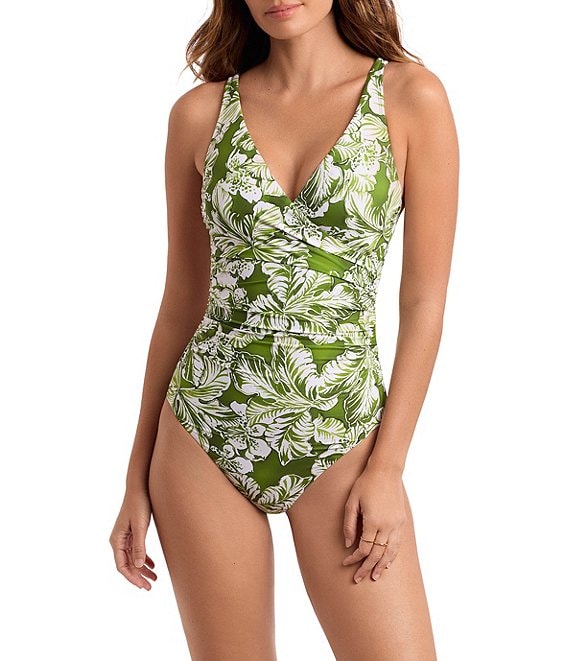 Mimi Flamingo Canopy Bailey V-Cup Underwire Classic Cut Leg Tank One Piece Swimsuit