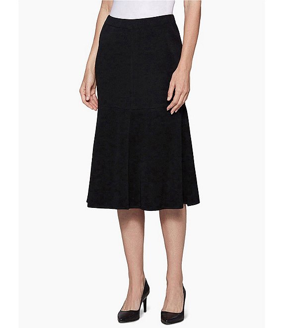 Ming Wang Flared Knit Midi A-Line Skirt | Dillard's