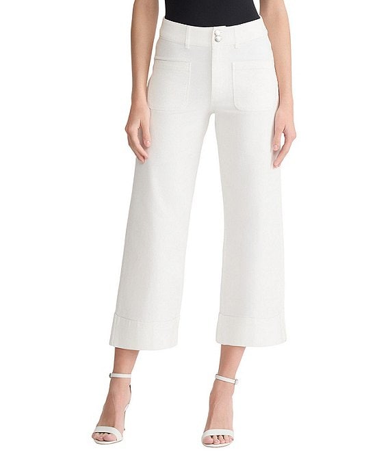 Ming Wang x Family Savvy Denim Wide Leg Cropped Cuff Jeans