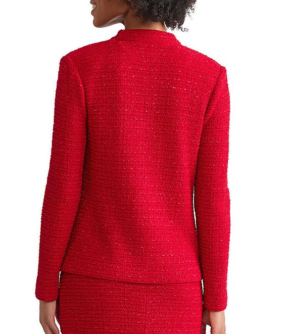 Ming Wang x Tanya Foster Tailored Tonal Eyelash Tweed Knit Long