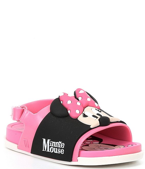 Color:Pink/Black - Image 1 - Kids' Minnie & Friends Beach Slides (Infant)