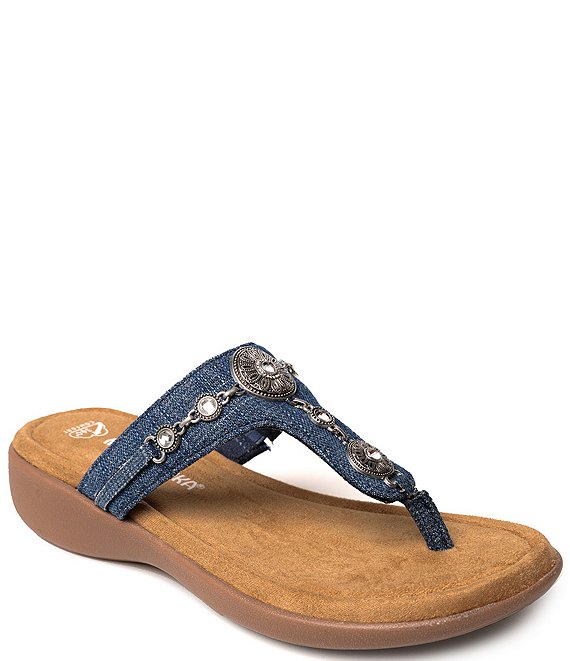 Minnetonka Boca Thong II - Sandalo Infradito Donna Con Suola Mocassino, Leggero E Imbottito