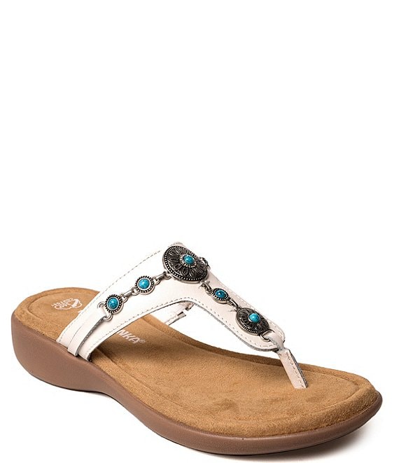 Minnetonka Brecca Leather Thong Sandals