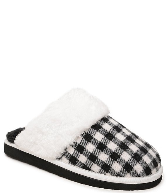 Minnetonka Chesney Checked Faux Fur Lined Slippers Dillard s