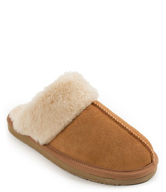 Color:Cinnamon - Image 1 - Chesney Faux Shearling Slippers