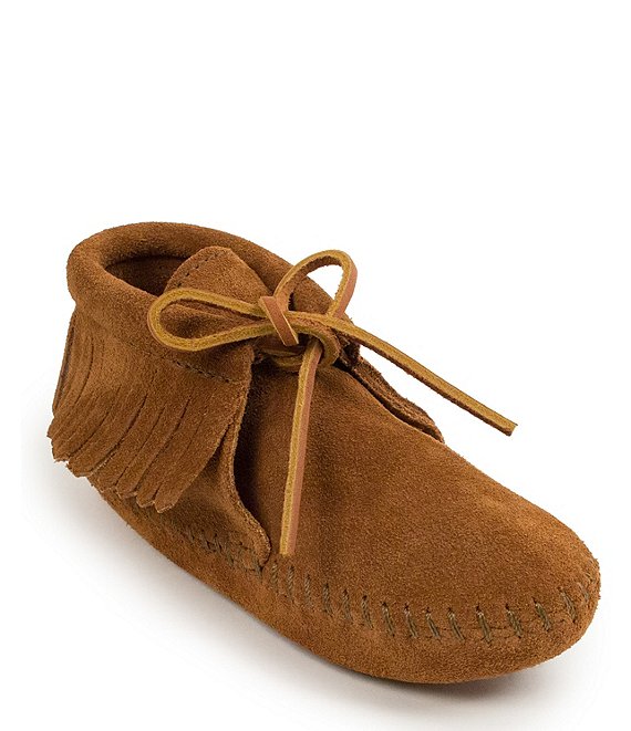 Color:Brown - Image 1 - Kids' Suede Fringe Boot Softsoles (Youth)