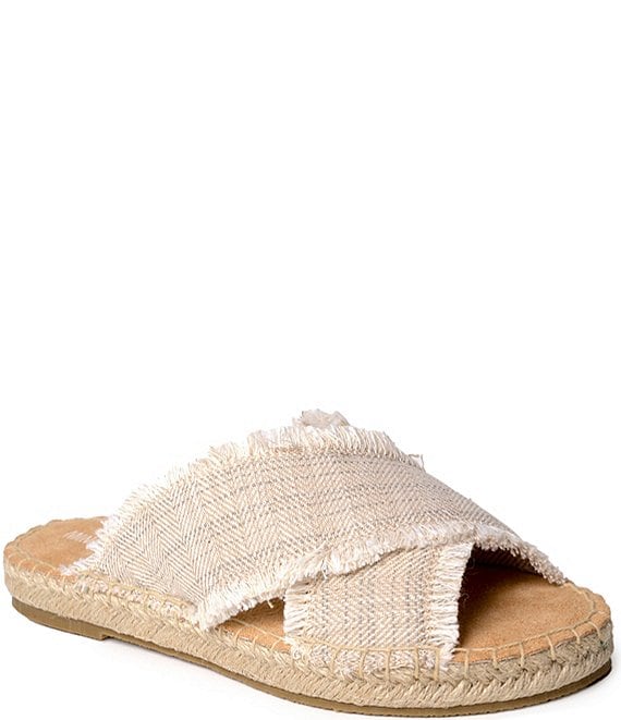 Minnetonka Pepper Herringbone Crossband Espadrille Slides | Dillard's