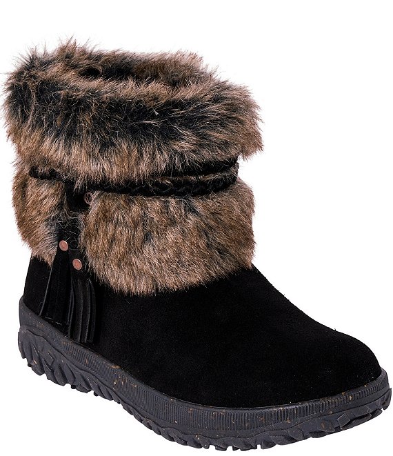 Minnetonka Women's Everett 2 Water Resistant Suede Faux Fur Cold Weather Booties