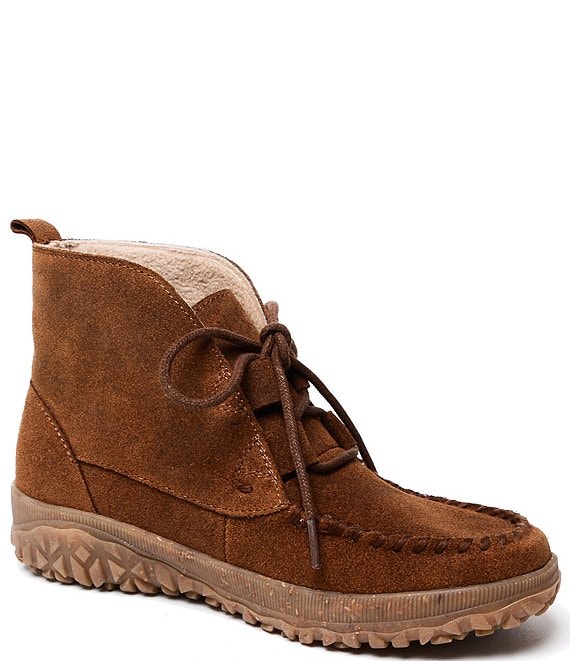 Color:Brown - Image 1 - Women's Tealey Suede Lace-Up Booties
