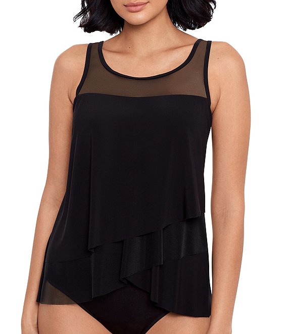 Miraclesuit Illusionist Mirage Scoop Neck DD-Cup Size Underwire Bra Tankini Swim Top