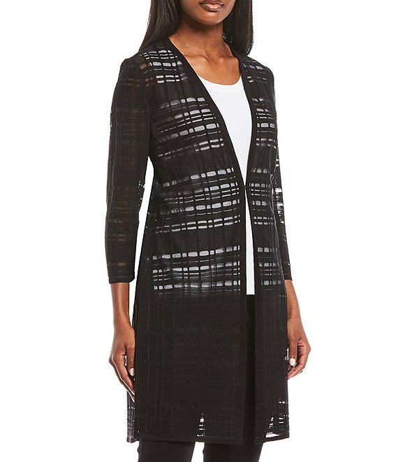 black sheer duster cardigan