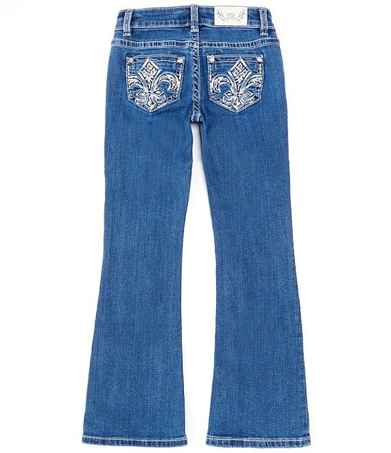 Miss Me Big Girls 7-16 Fleur-de-lis Embroidered Pocket Bootcut Jeans