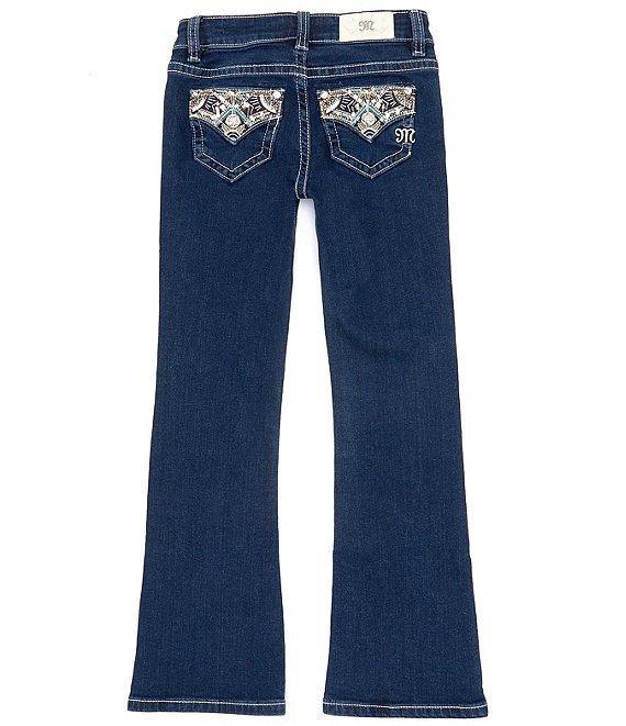 Miss Me Big Girls 7-16 Turquoise Detailed Pocket Bootcut Jeans | Dillard's