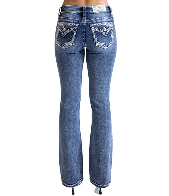 Miss Me Bord Mid-Rise Bootcut Jeans, Dark Blue - Image 1