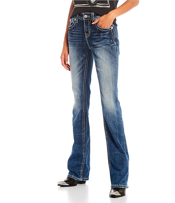 Miss Me Cross Embroidered Back Pocket Bootcut Jeans | Dillard's