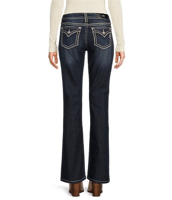 Miss Me Heavy Stitch Flap Pocket Curvy Fit Bootcut Jeans | Dillard's
