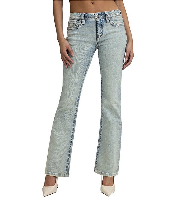Miss Me Mid Rise Boot Cut Basic Thick Stitch Jeans