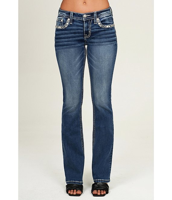 Miss Me Mid Rise Bootcut Embellished Pocket Jeans | Dillard's