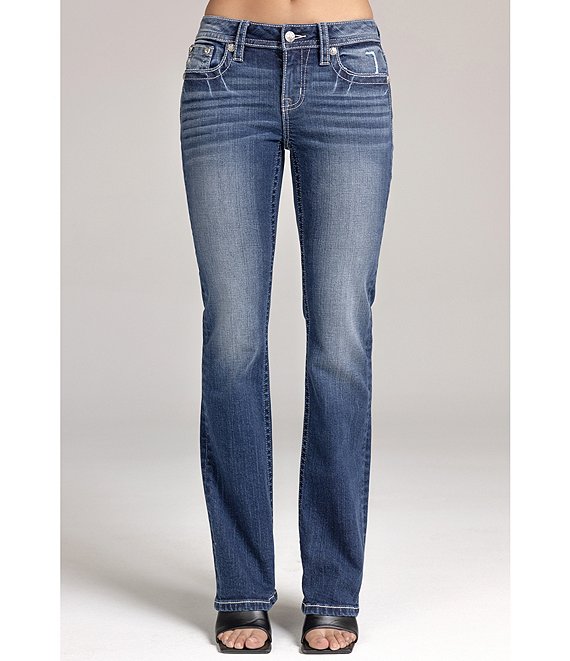 ♡MS Miss Me Winged Cross Embroidered Mid Rise Bootcut Jeans | Dillard's