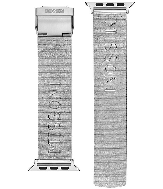Color:Silver - Image 1 - Missoni Lettering Silver 38/40/41mm Bracelet Strap for Apple Watch