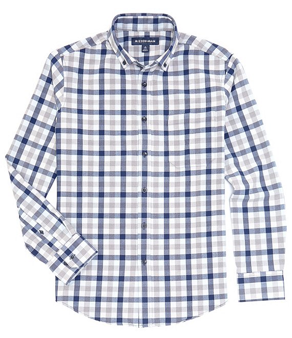 Mizzen+Main No-Tuck City Flannel Multi-Check Performance Stretch Long-Sleeve Woven Shirt