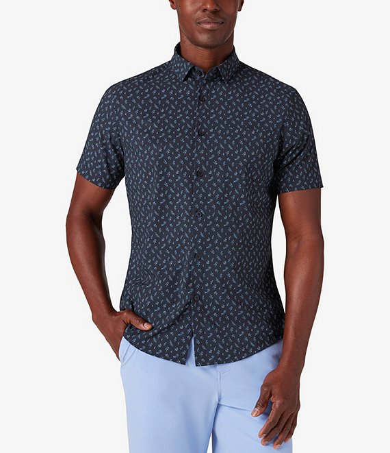 Mizzen+Main Performance Stretch Leeward Multi Leaf Print Short Sleeve ...