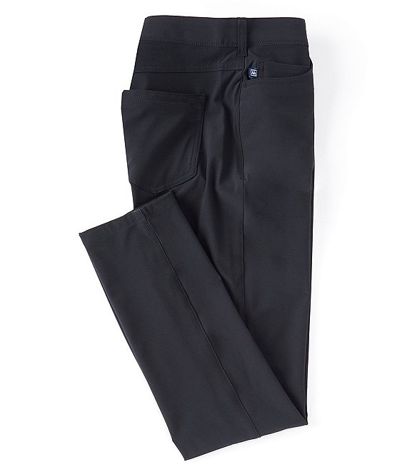 Color:Black - Image 1 - Slim-Fit Helmsman Solid 5-Pocket Performance Stretch Flat Front Pants