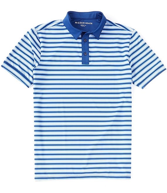 Mizzen+Main Versa Stripe Performance Stretch Short Sleeve Polo Shirt ...