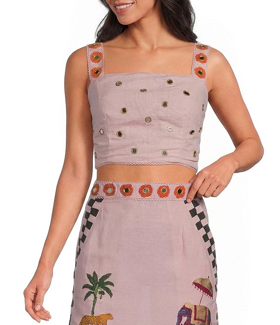 Mo Maya Jaipur Square Neck Cropped Bra Coordinating Top