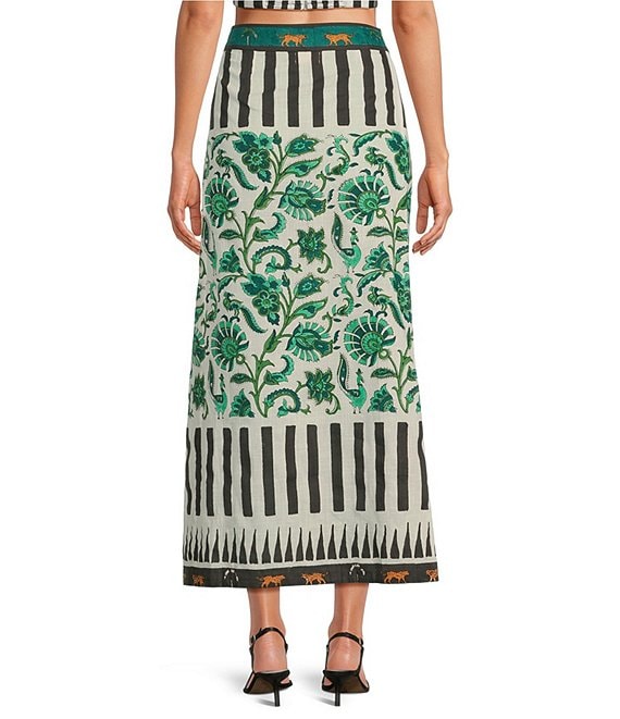 Mo Maya Mojo Hand Printed Pencil Coordinating Midi Skirt | Dillard's