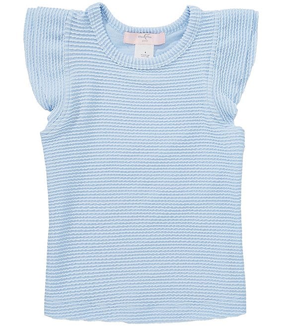 Moa Moa Little Girls Flutter Sleeve Top