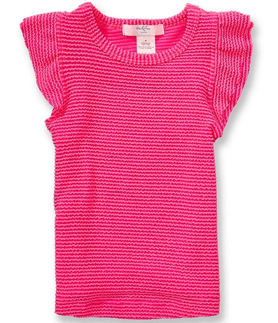 Moa Moa Little Girls Flutter Sleeve Top