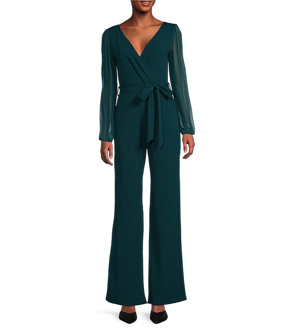 Moa Moa Mesh Long Sleeve Wide Leg Jumpsuit Dillard s