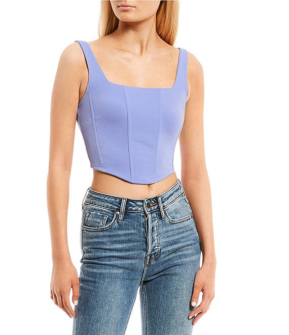 Square Neck Cropped Corset Top