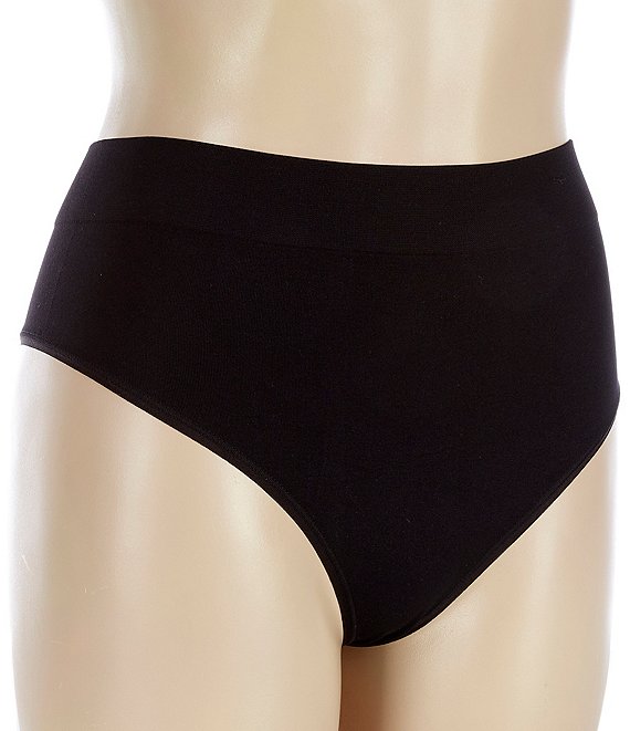 Color:Black - Image 1 - Retro Seamless Cooling Thong Panty