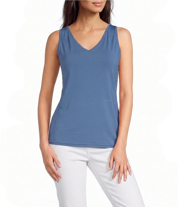 Modern Movement Reversible V-Neck Scoop Back Everyday Crepe Tank