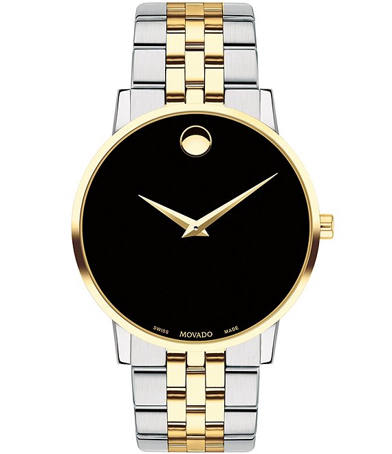 Major  Gold-Tone Minimalist Stainless Steel Watch With Black Dial