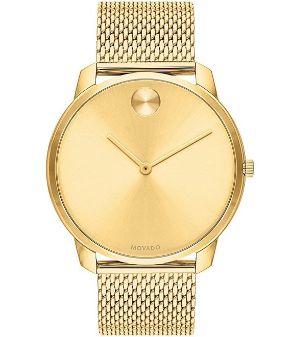Color:Gold - Image 1 - Bold Gold Stainless Steel Mesh Bracelet Watch