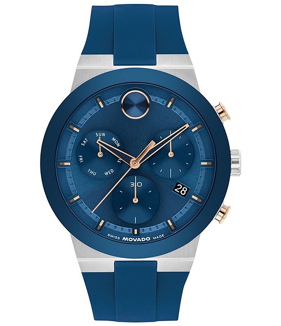 Movado Bold Men's Quartz Chronograph Silicone Strap Watch