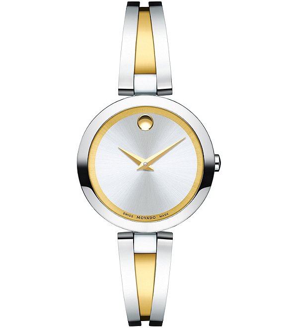 Color:Silver/Gold - Image 1 - Two-Tone Bangle Style Aleena Watch