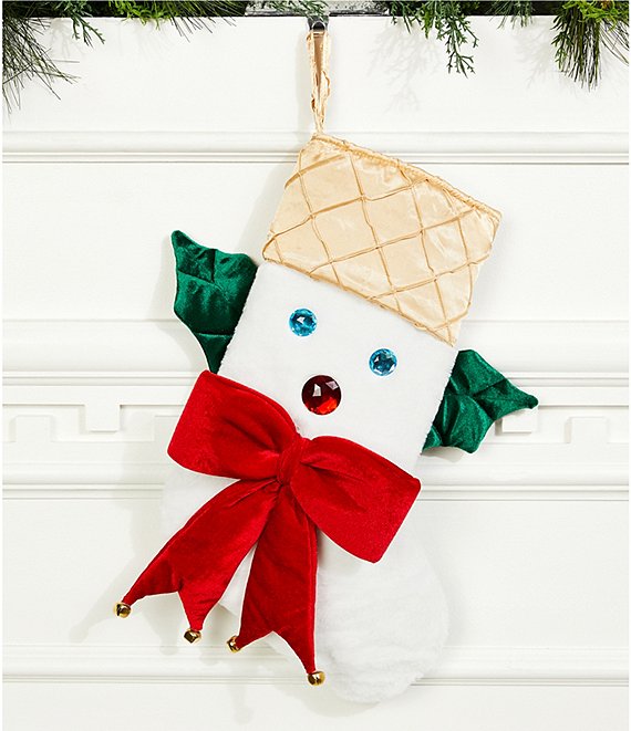 Mr. Bingle Embellished Mr. Bingle Faux Fur Stocking