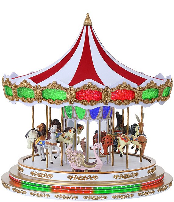 Mr. Christmas RGB Light Show Carousel Figurine | Dillard's
