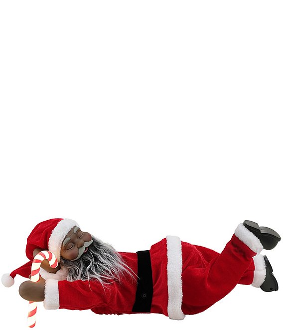 Telco Sleeping Santa African American outlets Animated Snores Moves Christmas