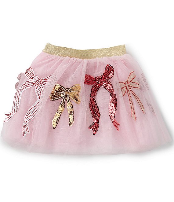 Mud Pie Baby/Little Girls Sequin-Embellished Bow-Accented Mesh Tutu Skirt