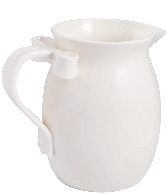 Mud Pie Bow Collection White Pitcher